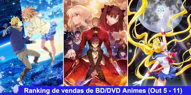 Ranking semanal de vendas de BD/DVD de animes (Outubro 26 - Novembro 1) -  IntoxiAnime