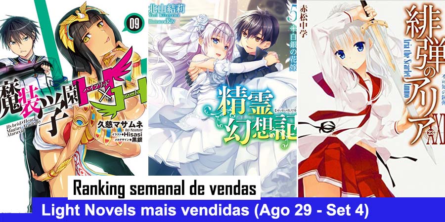 Ranking semanal: Light Novels mais Vendidas (Ago 28 - Set 3) - IntoxiAnime